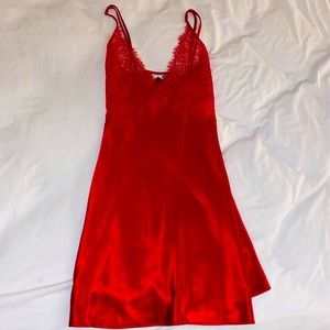 RESERVED XL BNWT RED VICTORIA SECRET SILKY SLIP